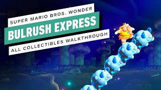 Super Mario Bros Wonder  Bulrush Express All Seeds Big Flower Coins and Secret Exits [upl. by Lynette]