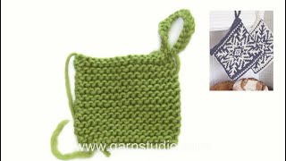 How to knit a loop on a pot holder [upl. by Helve]