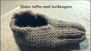 Sticka tofflor med lovikkagarn [upl. by Ahsemad]