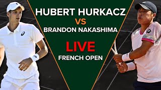 HUBERT HURKACZ vs BRANDON NAKASHIMA  FRENCH OPEN 2024 [upl. by Ahsrat936]