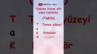 Tepkime hızına etki eden faktörler tekrar özet kimya TYT TYTkimya yks hapbilgi kodlama [upl. by Ithnan]