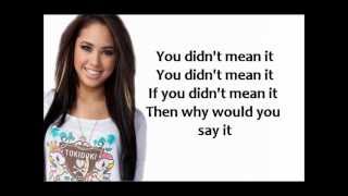 Jasmine Villegas  Didnt Mean It Lyrics [upl. by Noland]