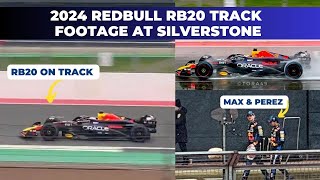 Max Verstappen driving Redbull RB20 first time on track at Silverstone  Track footage [upl. by Aihsinat]