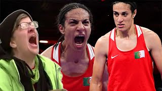 Male Boxer Imane Khelif PANICS RUNS OFF when confronted on this question after BEATING UP women [upl. by Hild]