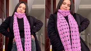 🔴BUFANDA A CROCHET PASO A PASO😍 [upl. by Boatwright]