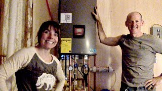 Radiant Floor Heat vs Wood Stove  Boiler Install amp Running Water [upl. by Roseline]