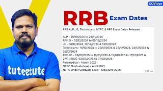 RRB Exam Dates  ALP Technician JE RPF Paramedical amp NTPC rrbntpc rrbjeclasses [upl. by Niaz]