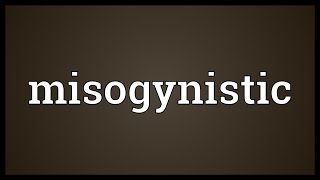 Misogynistic Meaning [upl. by Zipporah300]