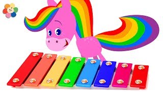 Learn Colors with Xylophone amp More Musical Instruments  Rainbow Horse amp Color Crew  BabyFirst [upl. by Stacey]