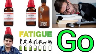 Homeopathic medicine for fatigue  Fatigue Go Combination  थकान उबासी और नींद आना । [upl. by Prudi423]