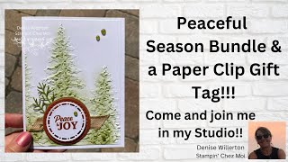 Peaceful Season Bundle amp Covered Paper Clip denisewillerton stampinchezmoi christmascard [upl. by Rimaj]