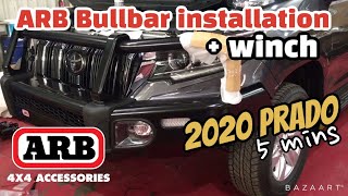 How to install ARB bull bar on Prado Hilux bull bar with winch Quick overview [upl. by Garbe700]