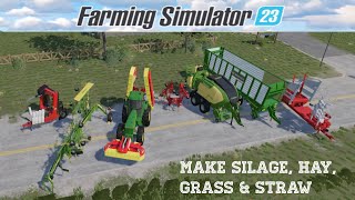 Farming Simulator 23 How to make silage hay grass amp straw [upl. by Wardieu]