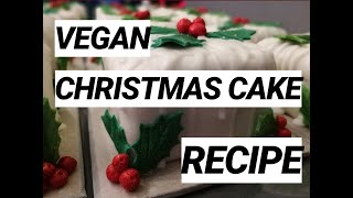 CHRISTMAS CAKE RECIPE  VEGANPLANTBASED  MoggyBoxCraft [upl. by Esiahc]