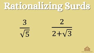 Rationalizing Surds [upl. by Goldenberg]