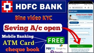 HDFC Bank Zero balance account opening online hdfc bank Seving account opening online process [upl. by Naenej375]