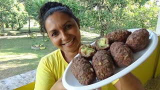 BOLINHO DE CARNE MOÍDA RECHEADO BOLINHO DE BATATA COM QUEIJO AO FORNO DUAS RECEITAS [upl. by Lindsy]