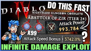 Diablo 4  Do THIS Now  INFINITE Damage Exploit Guide  2 Active Key Passives amp 1000 Attack Speed [upl. by Siul]