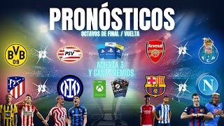 ¡ESTOS SERÁN los 4 EQUIPOS que quedan para los CUARTOS Pronósticos OCTAVOS Vuelta championsleague [upl. by Ciapas987]