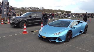 Jeep Cherokee Trackhawk vs Lamborghini Huracan EVO [upl. by Carter568]