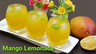 Refreshing Summer Drink Mango lemonade 💕mango lemonade with fresh mango 💕 Mango lemon Sharbat [upl. by Hilde]