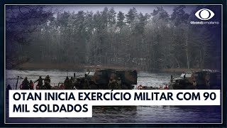 OTAN realiza maior exercício militar desde a Guerra Fria  Jornal da Noite [upl. by Ynohta116]