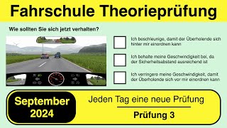 🚘 Führerschein Theorieprüfung Klasse B 🚗 September 2024  Prüfung 3 🎓📚 [upl. by Aisatsana]