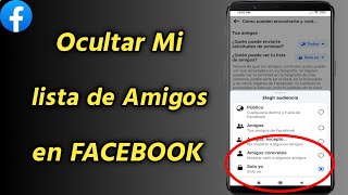 Cómo Ocultar Mi lista de Amigos en FACEBOOK desde Celular  Ocultar Lista de Amigos en Facebook [upl. by Oicnanev126]