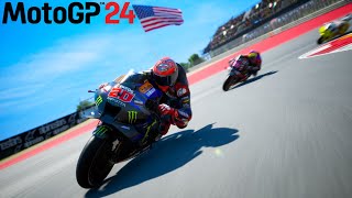 MotoGP 24  Monster Energy YAMAHA YZRM1 Circuit of The Americas Austin Grand Prix Race gameplay [upl. by Misty]