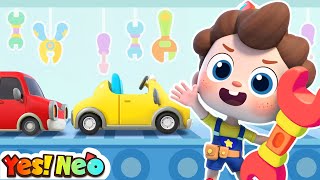 Lets Repair Toy Cars  Cars Challenge Song  Cars Rescue  Nursery Rhymes amp Kids Songs  Yes Neo [upl. by Bronwen]