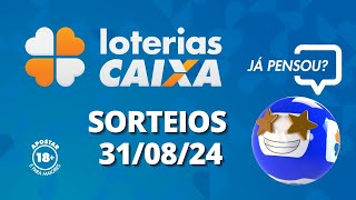 Loterias CAIXA Milionária MegaSena Quina e mais 31082024 [upl. by Keraj966]