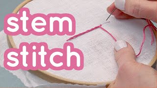 How to do Stem Stitch  Basics series 7  Embroidery for beginners  Tutorial [upl. by Allbee996]