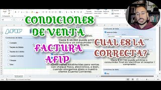 Factura Electronica Afip Condiciones de Venta Cual debo marcar [upl. by Edya630]