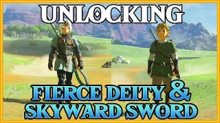 How to Get FIERCE DEITY and SKYWARD SWORD Tunics in Zelda Breath of the Wild [upl. by Atteuqehs346]