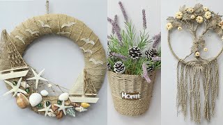 7 Amazing jute wall hanging Craft Ideas decorate your home out of scrap [upl. by Dett]