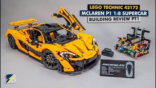 LEGO Technic 42172 McLaren P1 detailed building review pt 1  unboxing 7 speed gearbox and more [upl. by Truman]