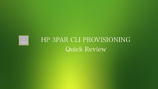 HP 3PAR Basic CLI Provisioning [upl. by Llehsal]