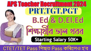 Good News For BEdDElEd CandidatesAPS Teacher Recruitment 2024 [upl. by Lotta]