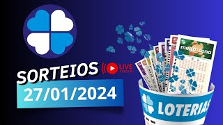 Ao vivo MegaSena Milionária Quina Lotofácil e mais sorteios das Loterias Caixa  27012024 [upl. by Annayi]