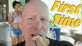 First Time Trying DURIAN  Why I LOVE Living In THAILAND [upl. by Schoof]