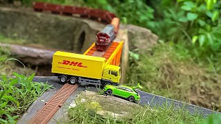 Trains vs Trucks 😱 Ho Scale Derailment and Fails [upl. by Nyladnohr]