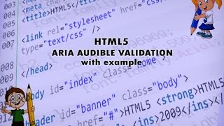 HTML5ARIA AUDIBLE VALIDATION with Example [upl. by Julio]