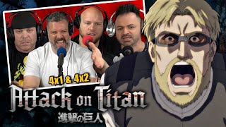 First time watching Attack on Titan reaction episodes 4x1 amp 4x2 SUB [upl. by Yrian]