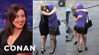 Aubrey Plaza amp Amy Poehlers Makeout Session  CONAN on TBS [upl. by Meilen]