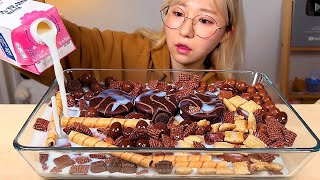 과자탕🍪 초콜릿 초코과자탕 우유탕 디저트 먹방 Dessert Mukbang [upl. by Schaper]