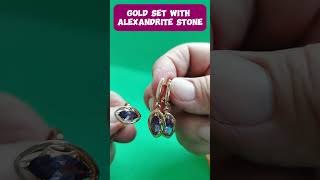 💍Gold and Alexandrite stone💍 gold handmade jewellery silver jewelry fashion diamond [upl. by Alliuqaj]