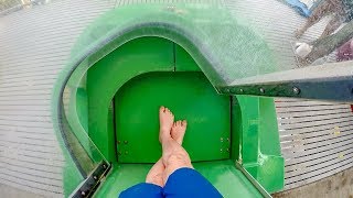 Wet n Wild Gold Coast  Green AquaLoop Trapdoor Waterslide POV [upl. by Powel950]