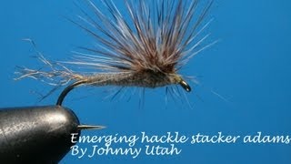 Tying a Hackle stacker adams emerger with Johnny Utah [upl. by Ettedranreb426]