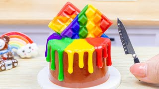 Amazing 🍫Melt chocolate Cake Tutorials  Mini Rainbow Chocolate Cake StepbyStep  ASMR Cooking [upl. by Swarts]