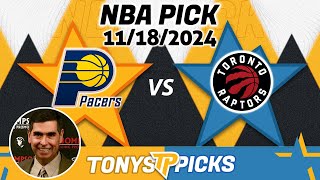 Indiana Pacers vs Toronto Raptors Pick 111824 NBA Pick Today [upl. by Sedlik73]